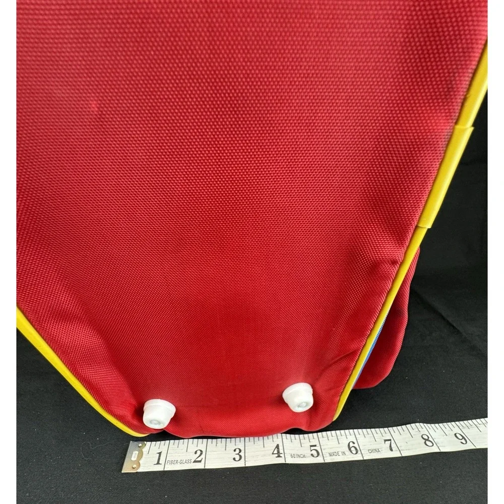 Vintage 90s Oshkosh Red Blue Yellow Primary Childs Messenger Diaper Carry-on Bag